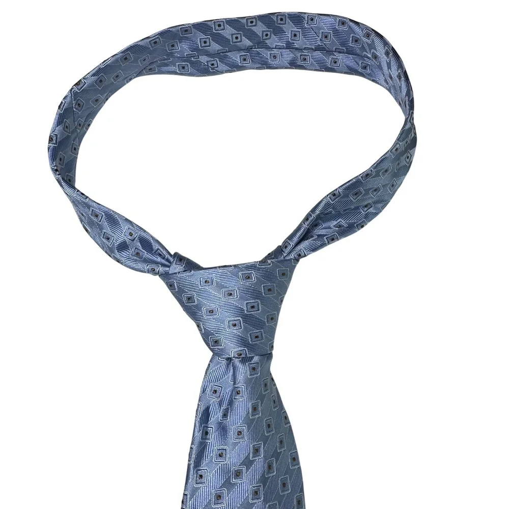 Donald J. Trump Necktie‎ Mens Light Blue Geometric Designer Neck Tie